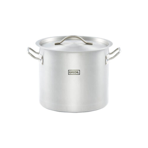 Garnek wysoki z pokrywką, stalowy, Gredil,